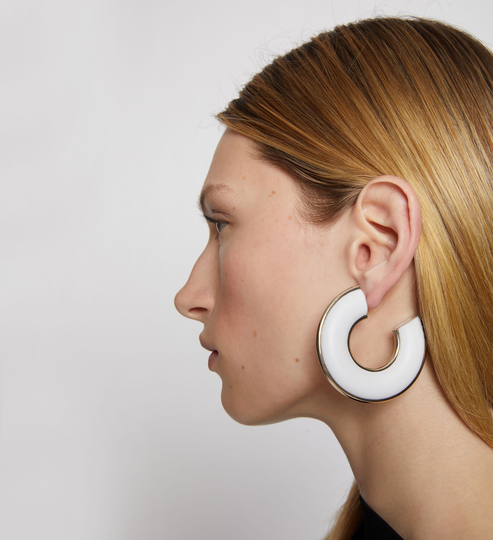 Leather Hoop Earrings - 1