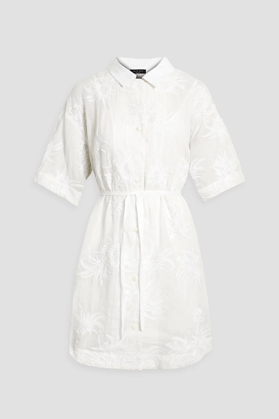 Reed broderie anglaise ramie mini shirt dress - 1