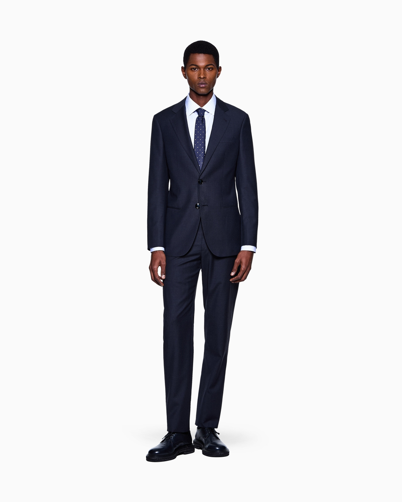 SINGLE-BREASTED SOHO LINE SUIT IN MICRO-PINSTRIPED VIRGIN WOOL - 2
