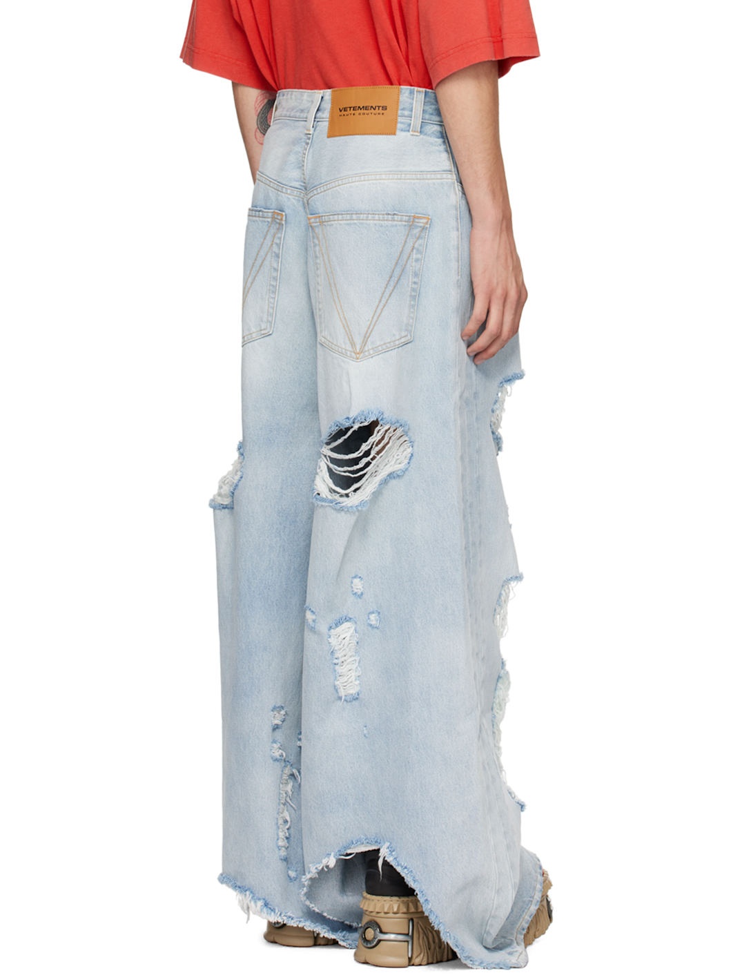 Blue Ripped Big Shape Jeans - 3