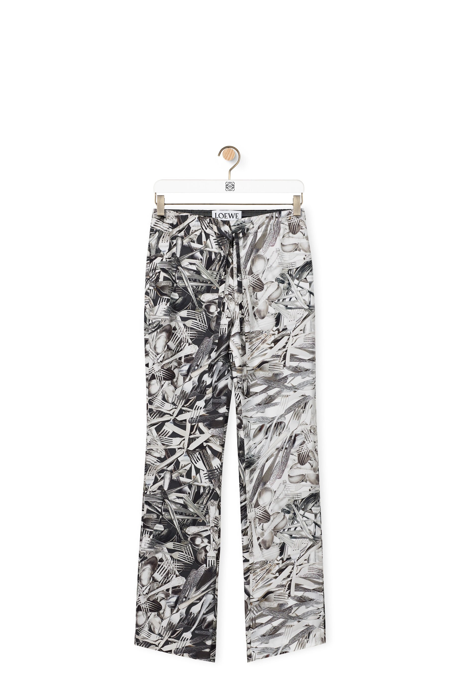 Drawstring trousers in silk - 1