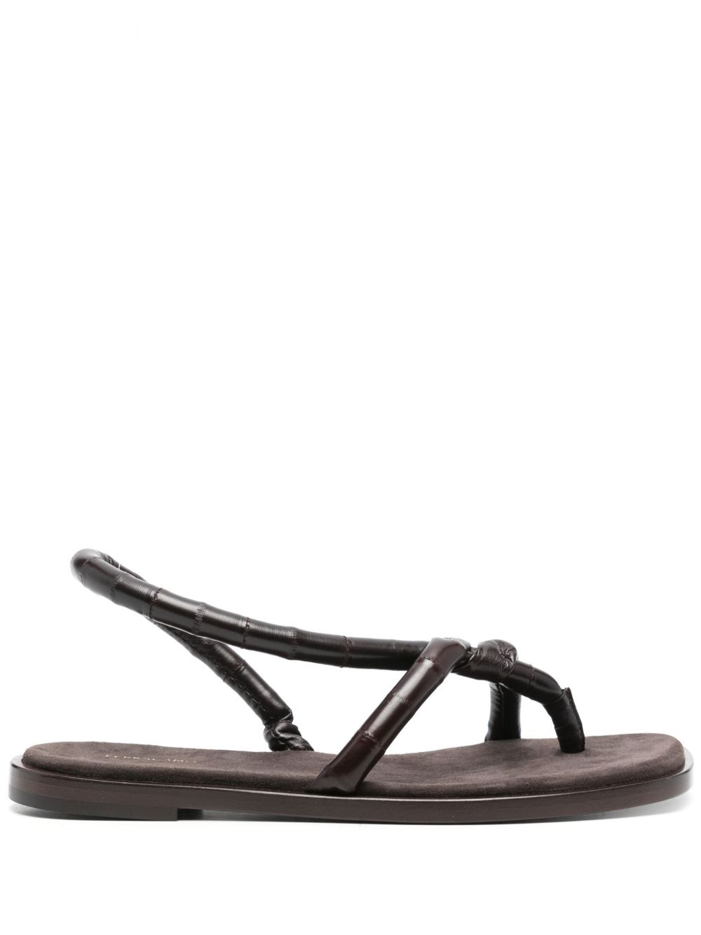 square-toe leather sandals - 1