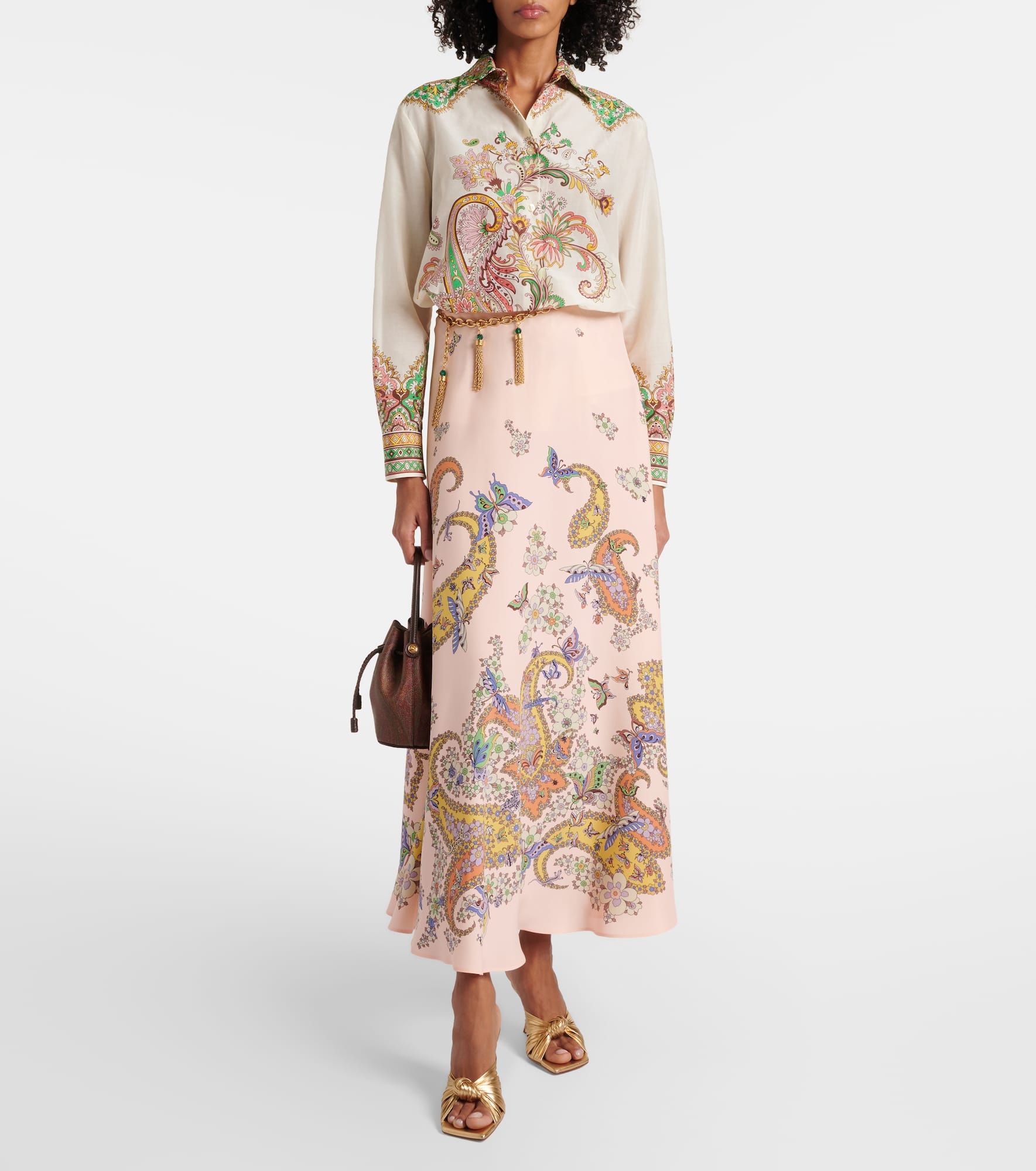 Paisley silk crêpe de chine maxi skirt - 2