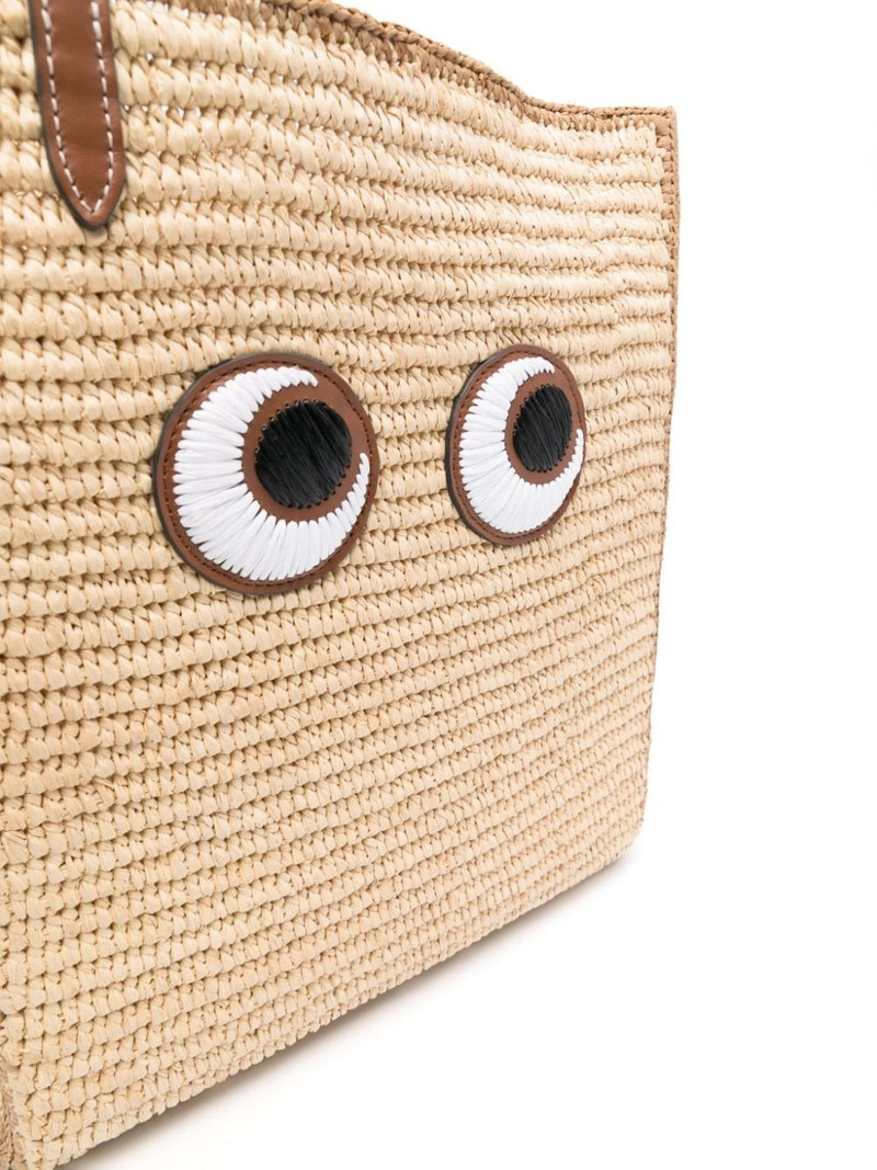 Eyes raffia tote bag 4