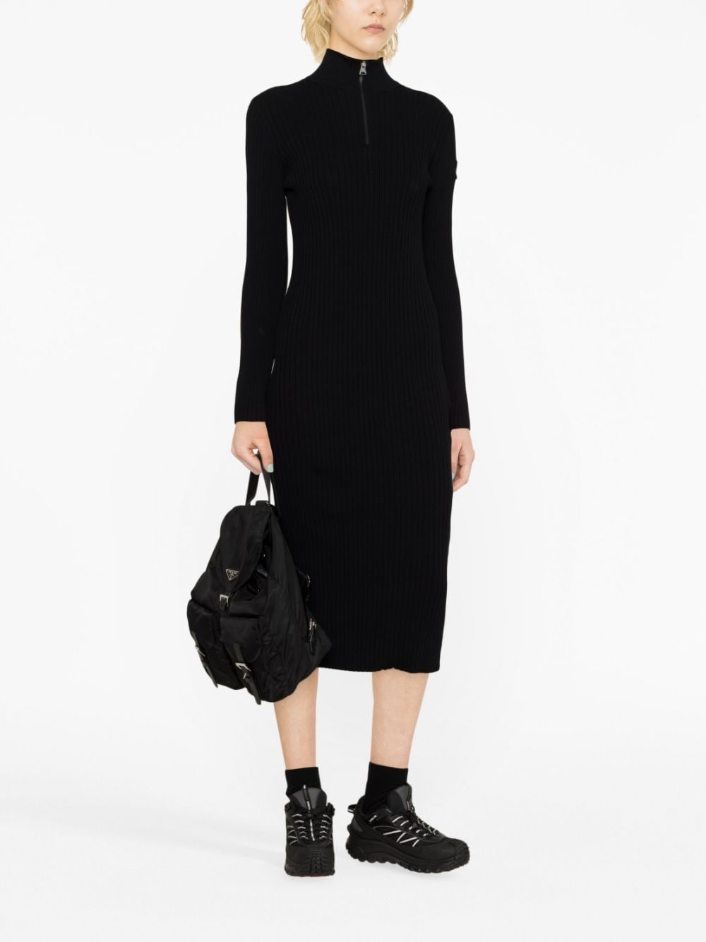 zip-up crêpe midi dress - 2