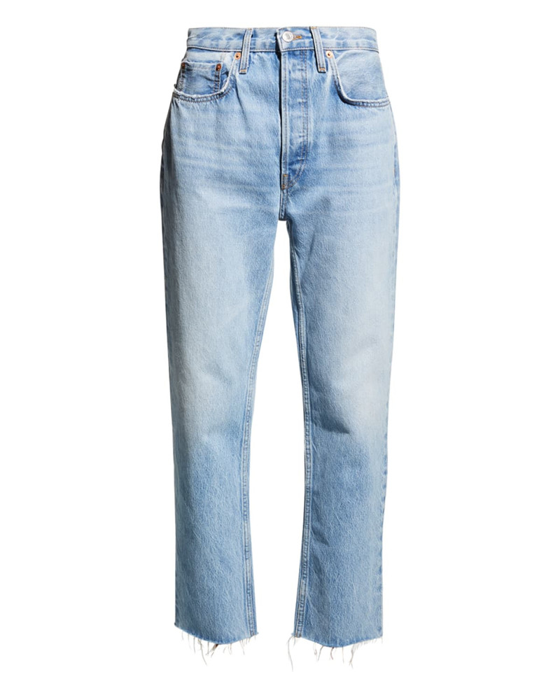 RE/DONE High-Rise Stovepipe Jeans with Raw-Edge Hem outlook