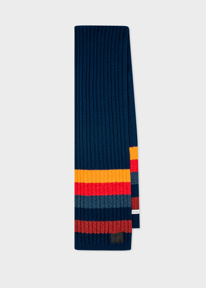 'Artist Stripe' Cable Knit Scarf 1