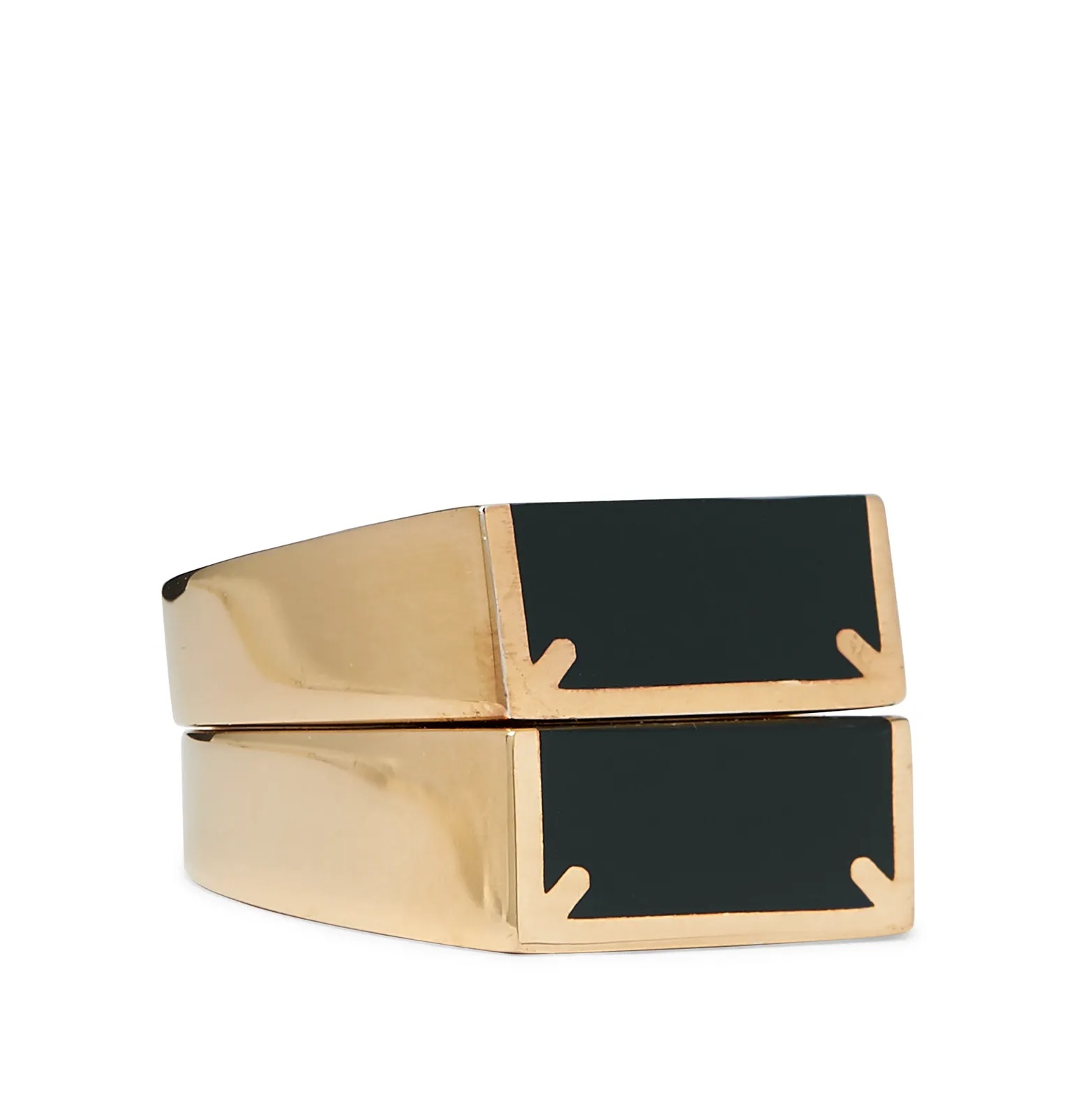 Set of Two Gold-Tone and Enamel Rings - 1