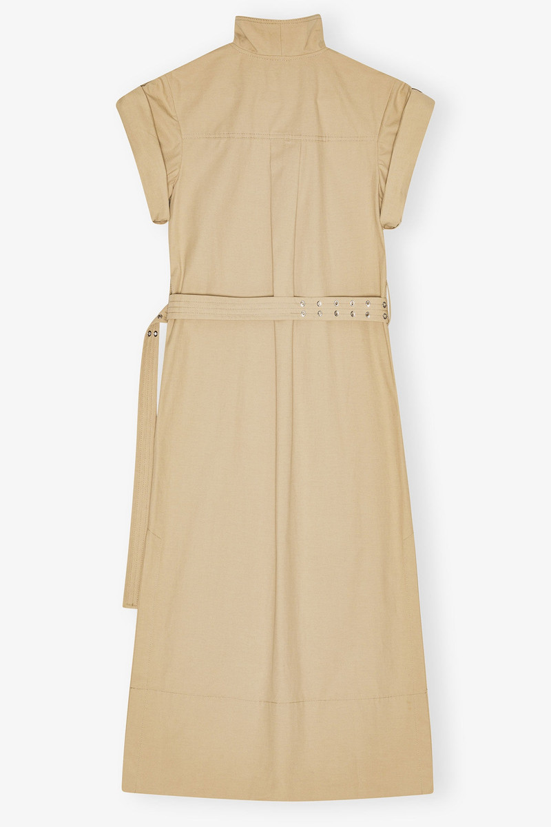 BEIGE STRETCH COTTON DRESS 2