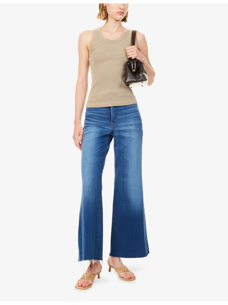 GOOD AMERICAN Soft Tech Good Waist Palazzo Stretch-Denim Ankle Jeans outlook