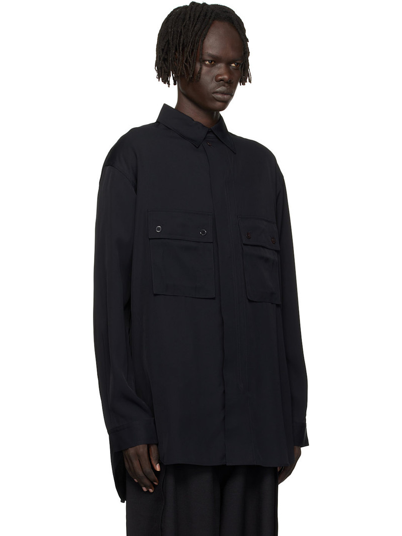 Black Rayon Twill Shirt 2