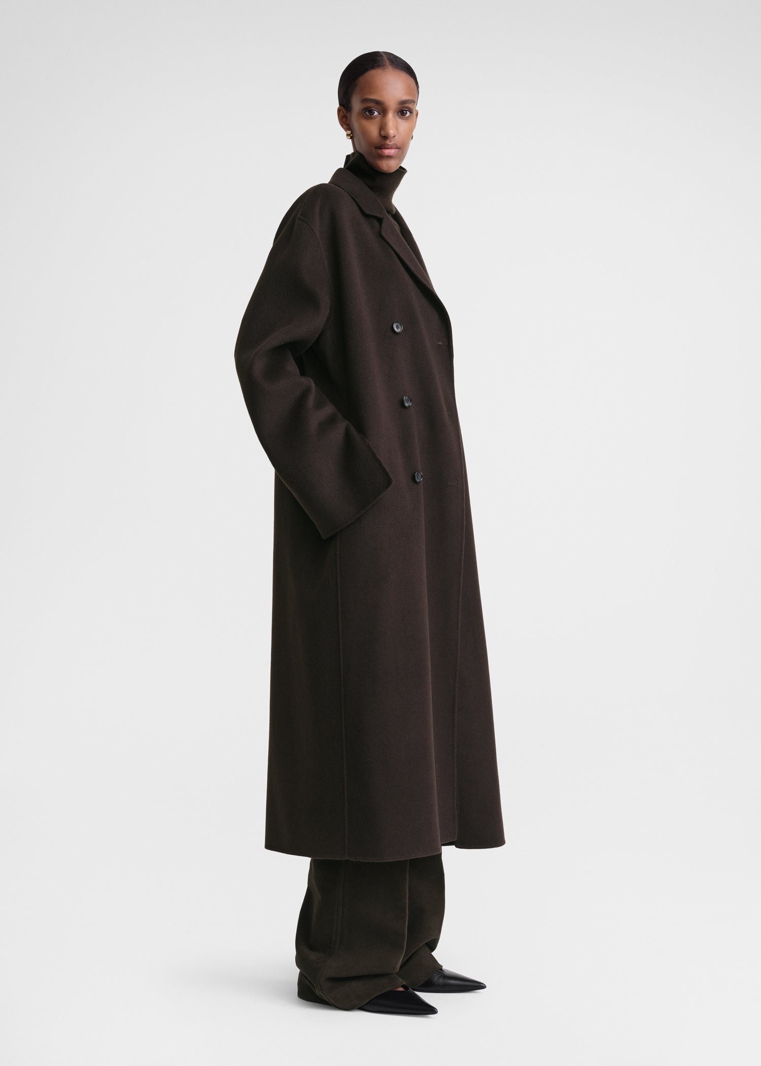 Signature wool doublé coat espresso - 3