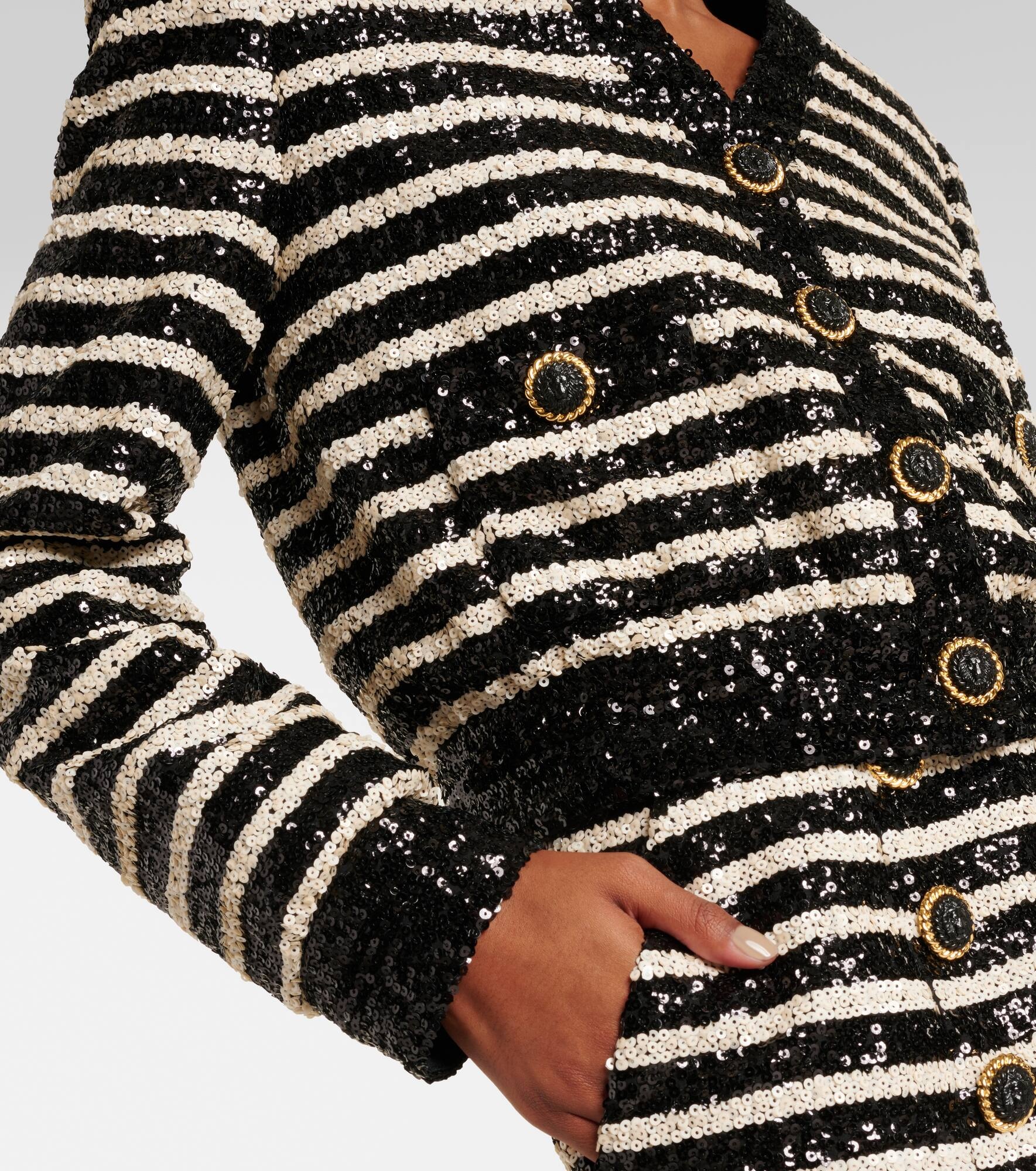 Sequined striped jacket - 5