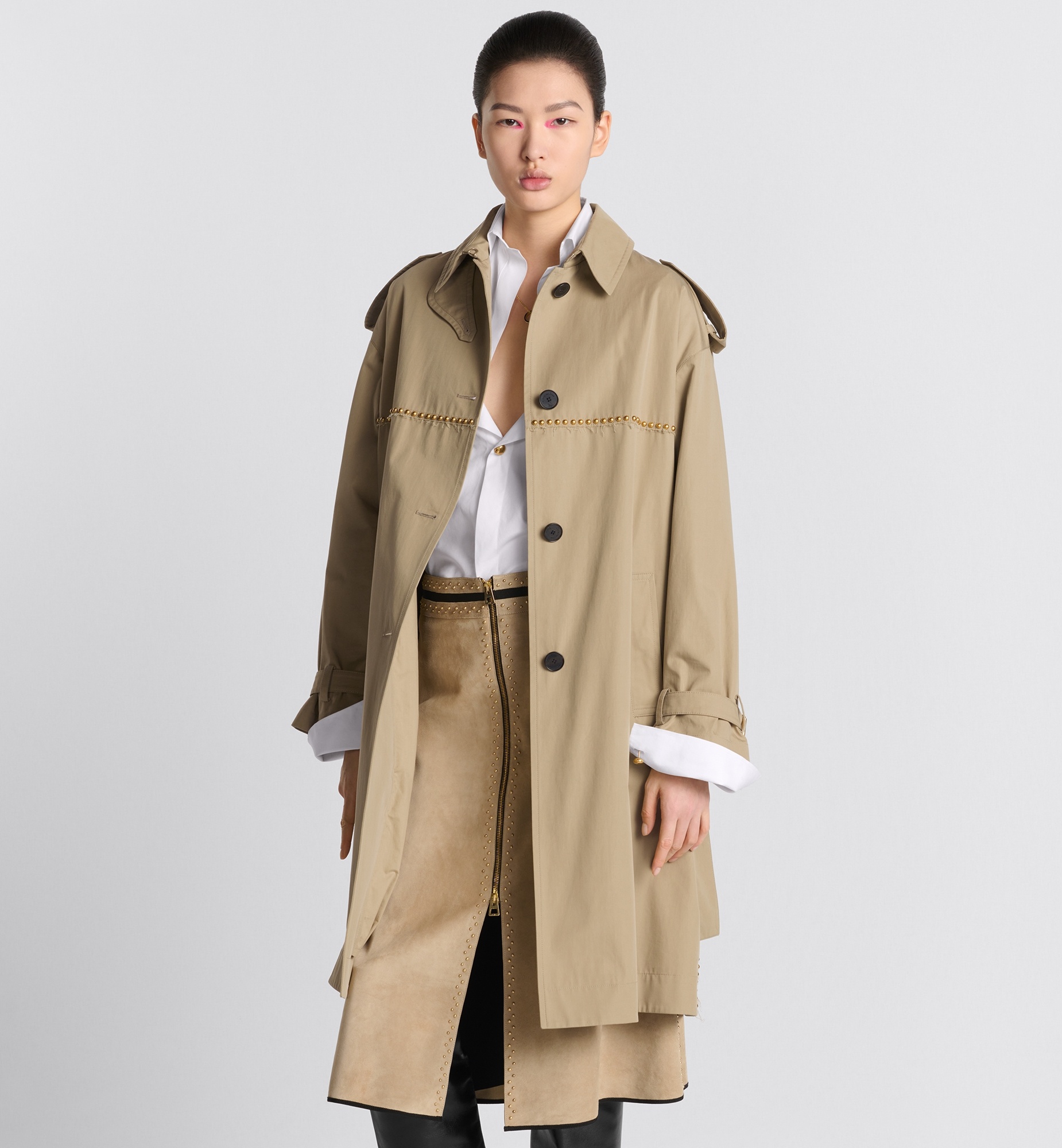 Embroidered Trench Coat - 3