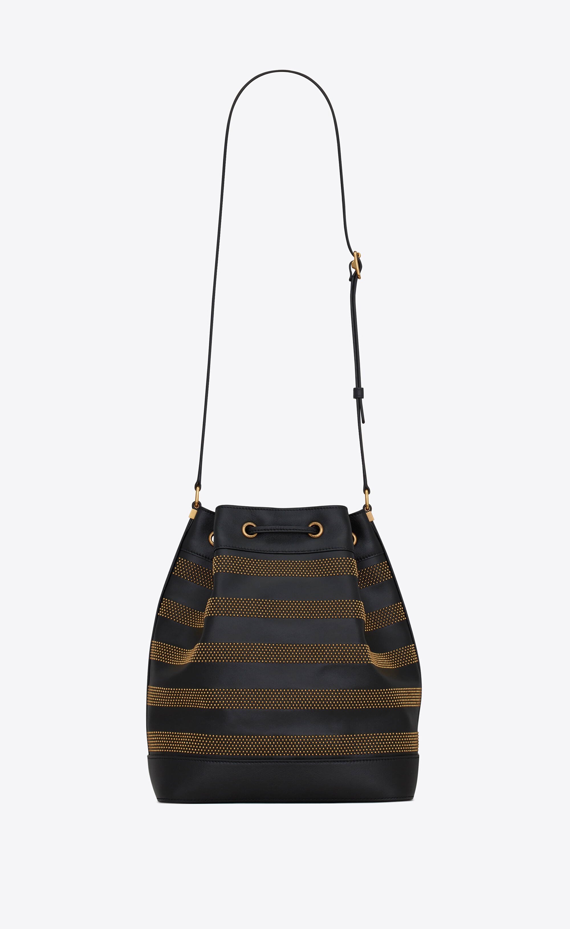 bucket bag in studded smooth leather - 3