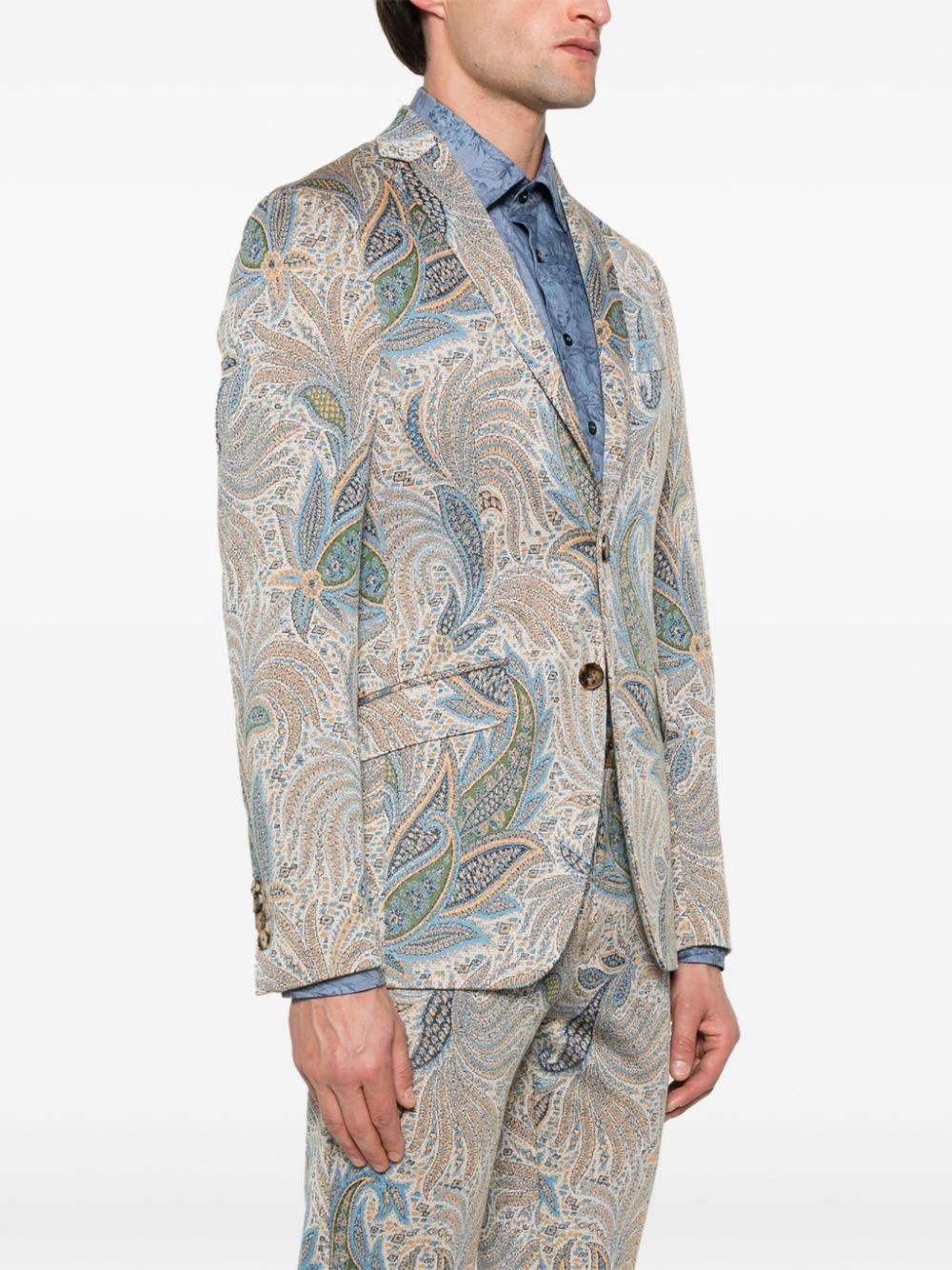 paisley-print blazer - 3