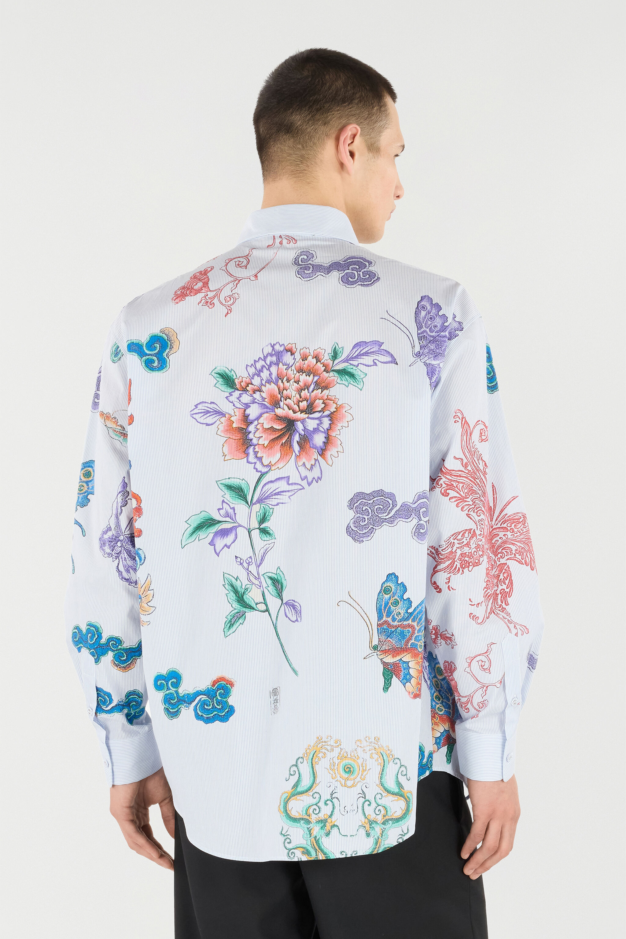Shirt With Dragon, Flowers And Butterflies - 4