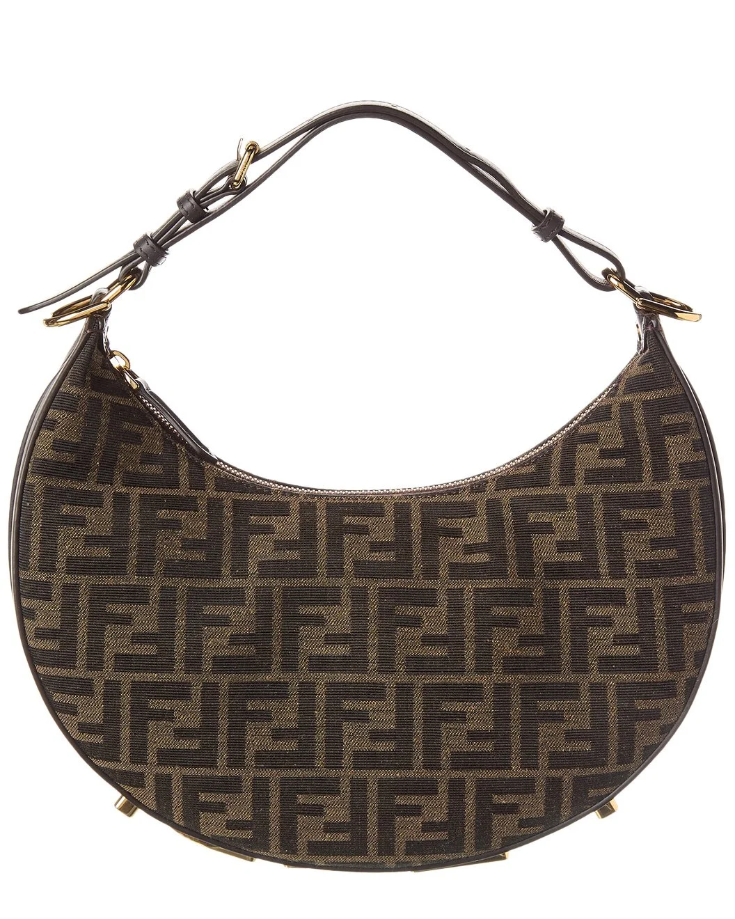 FENDI Fendigraphy Small FF Jacquard & Leather Hobo Bag - 1