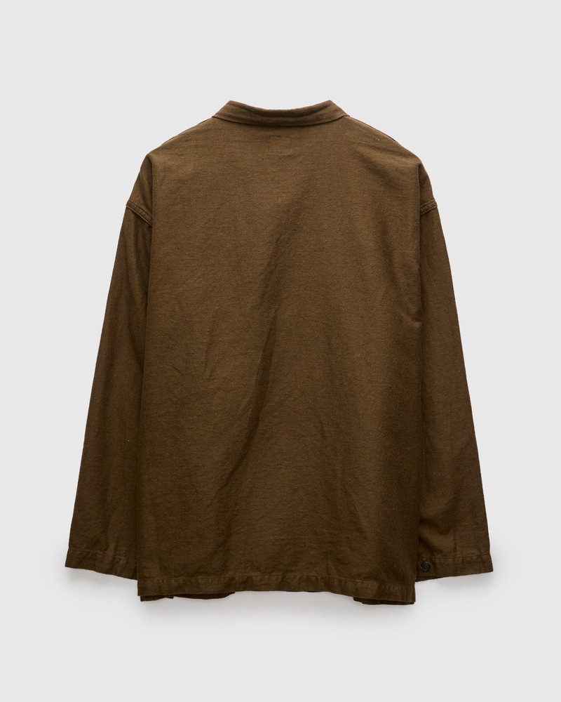 orSlow Linen Moleskin Simple Work Jacket in Coffee Brown outlook