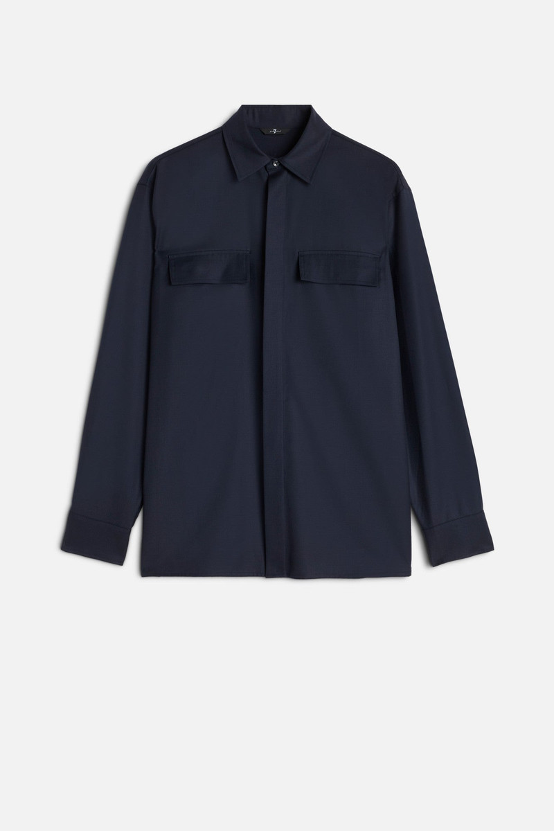 Fluid Overshirt In Navy 1