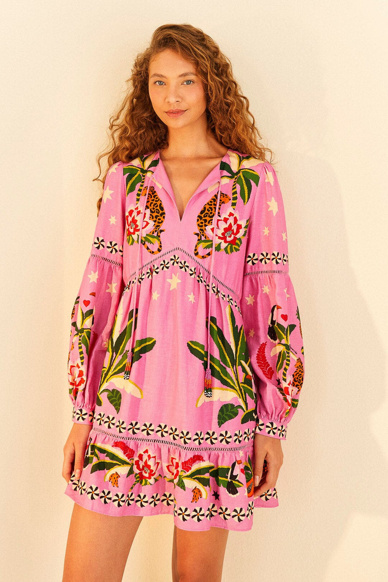 Pink Leopard Forest Mini Dress 1