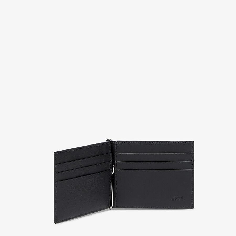 Black leather money clip - 3