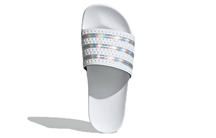 (WMNS) adidas Adilette Slide 'White Iridescent' FV0041 - 6