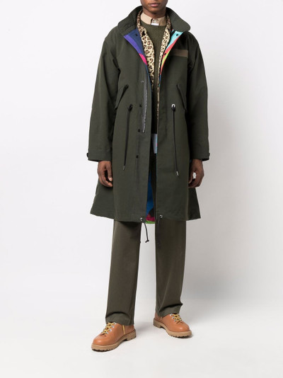 sacai x KAWS single-breasted parka coat outlook