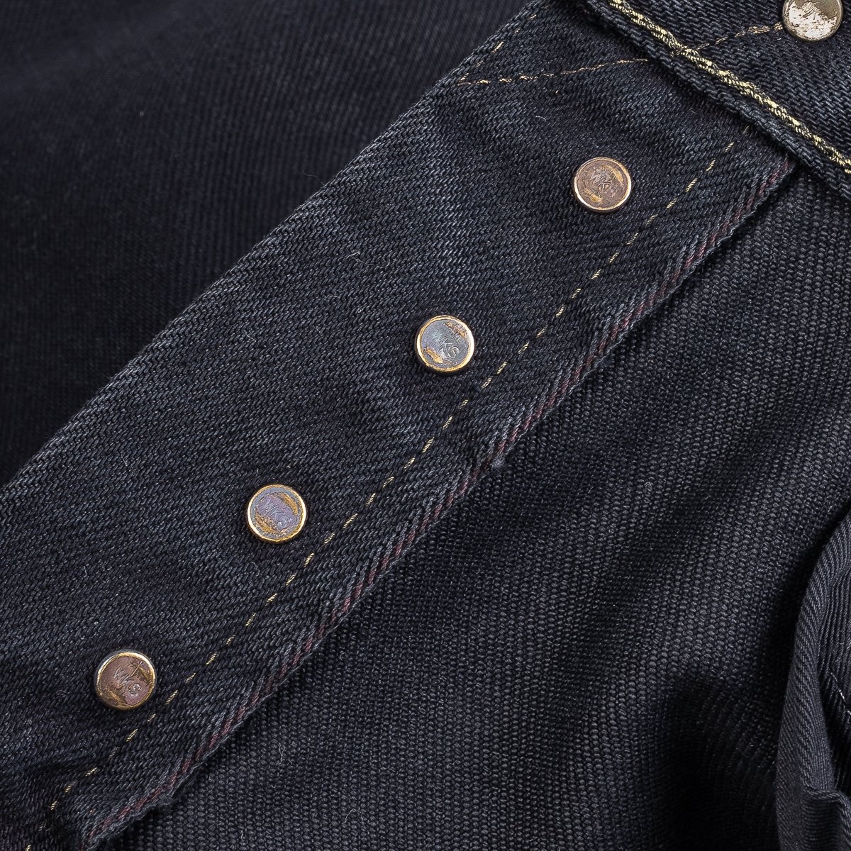IH-888S-21od 21oz Selvedge Denim Medium/High Rise Tapered Cut Jeans - Indigo Overdyed Black - 10