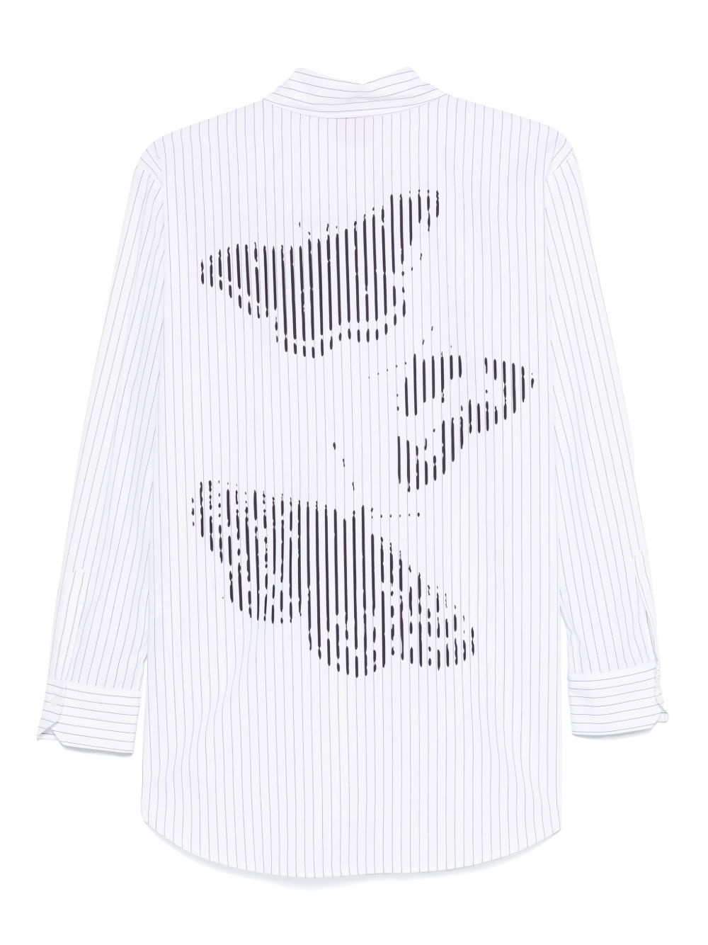 butterfly-print striped shirt - 2