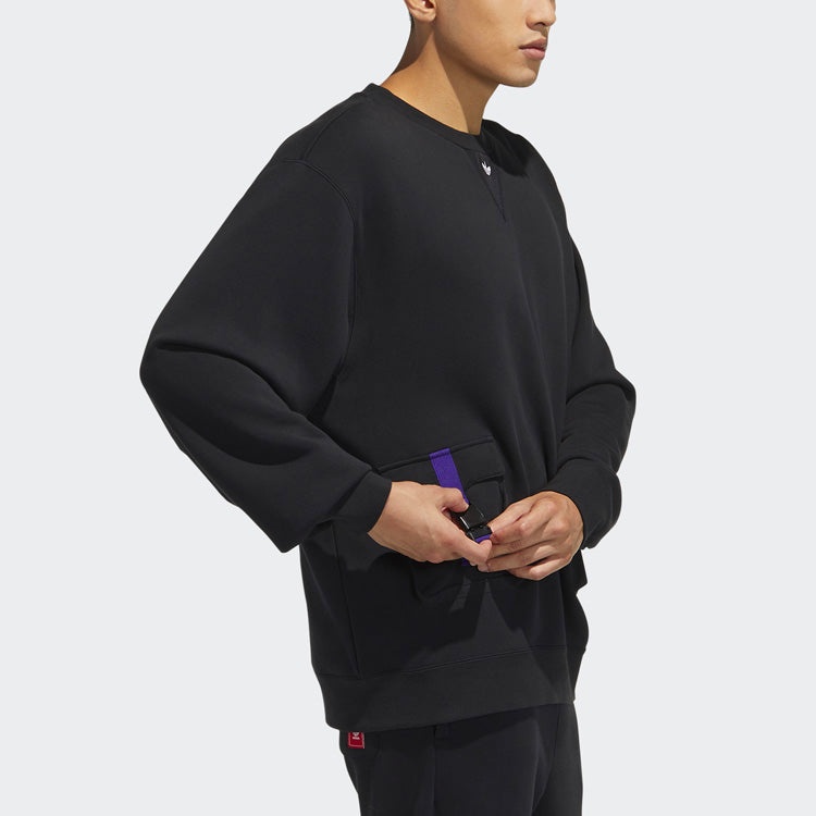 adidas originals Series Cny Crew Casual Sports Round Neck Pullover Black GN5450 - 4
