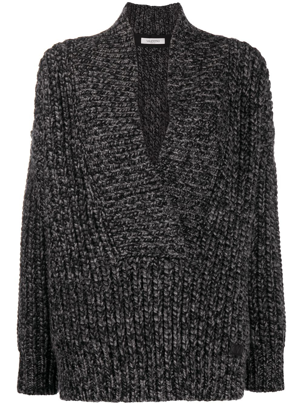 oversized mélange-knit jumper - 1