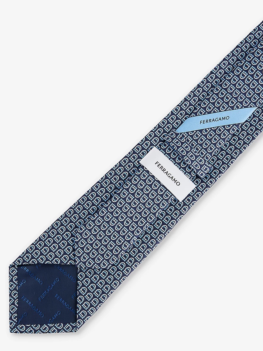 Monogram-print silk tie - 4