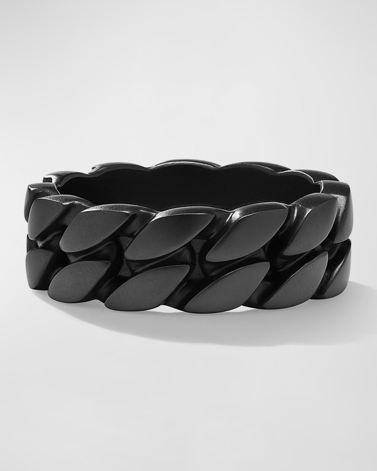 Men's Curb Chain Ring in Black Titanium, 8mm - 1