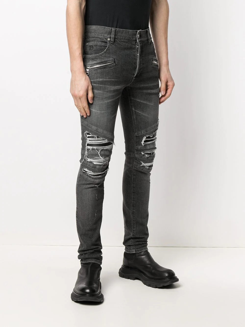 ripped-detailing slim-fit jeans - 3