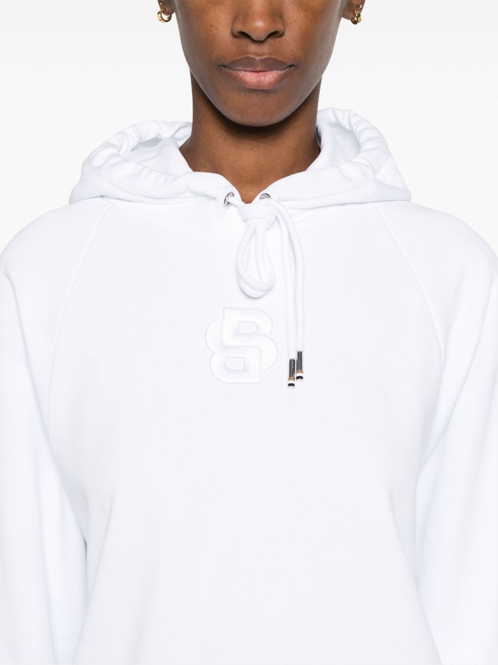 logo-embroidered cropped hoodie - 5