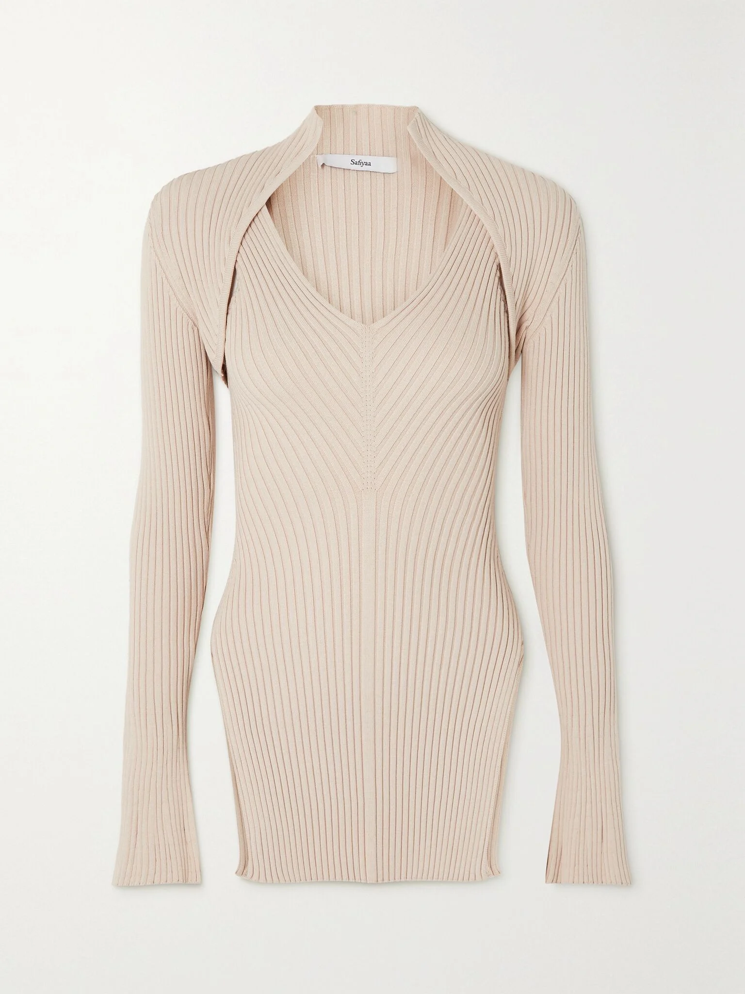 Nouvel ribbed-knit sweater and tank set Blush - 1