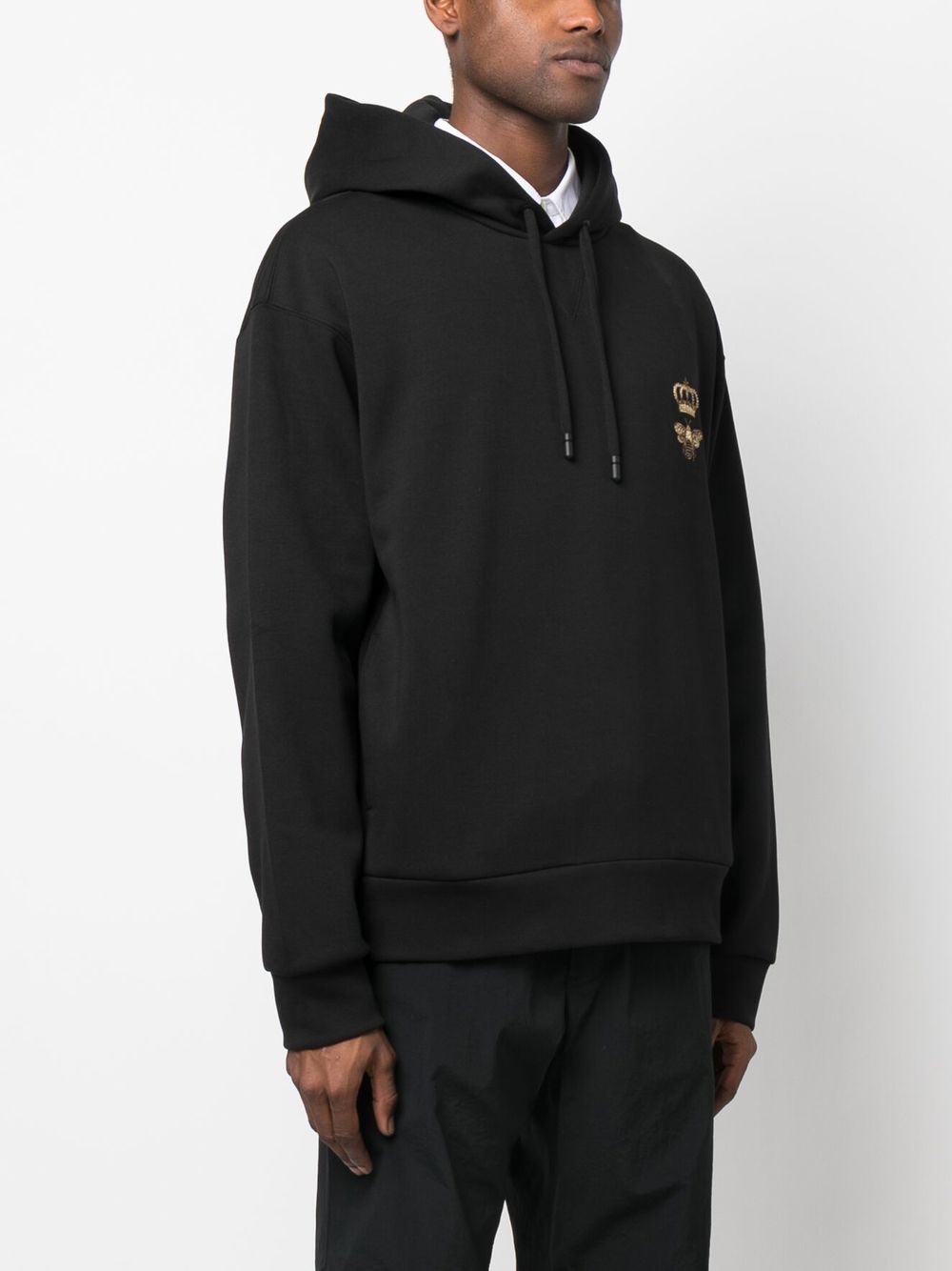 embroidered-logo pullover hoodie - 3