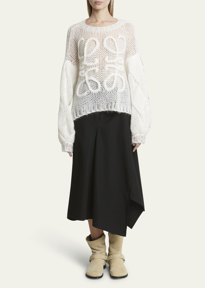 Loewe Anagram Cable-Knit Sleeve Sweater outlook