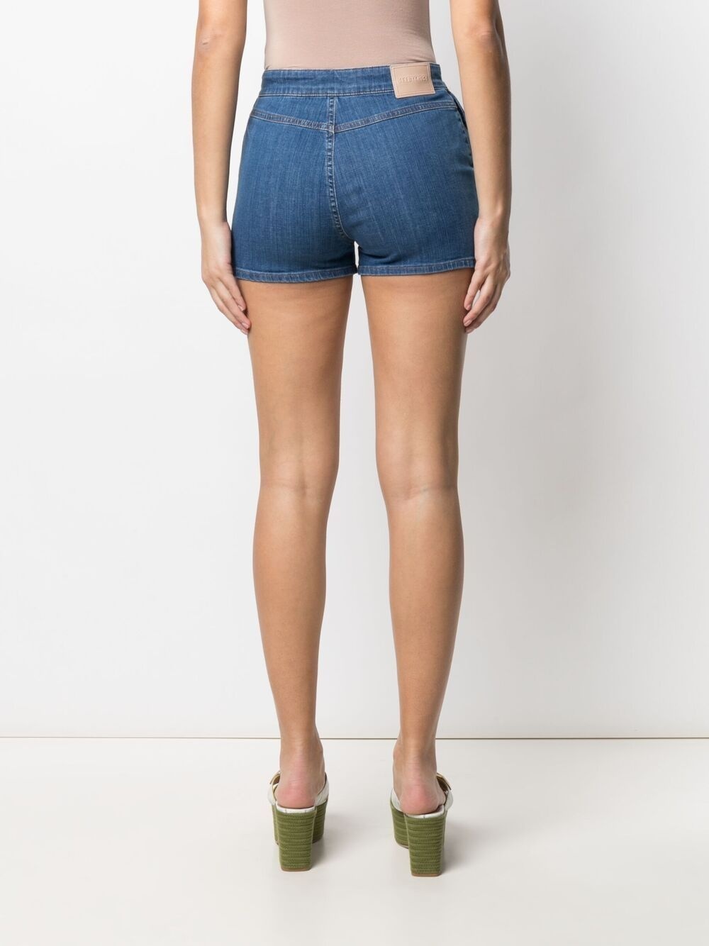 signature rainbow-stitch denim shorts - 4