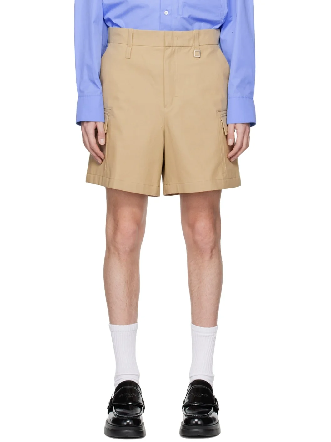 Beige Hardware Shorts - 1