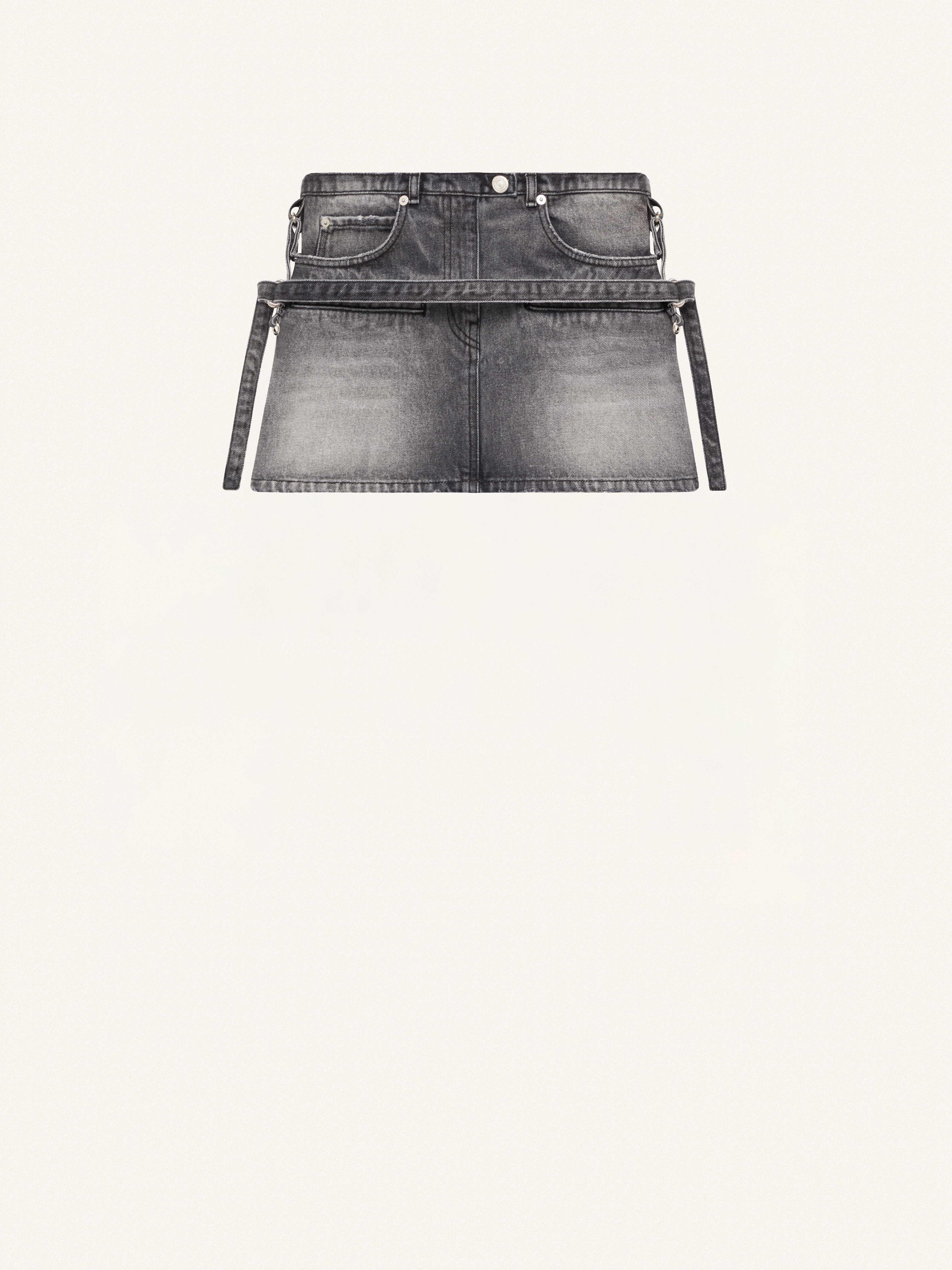 MINI SKIRT ONE STRAP STONE DENIM - 1
