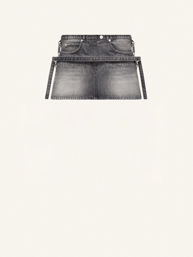 MINI SKIRT ONE STRAP STONE DENIM 1