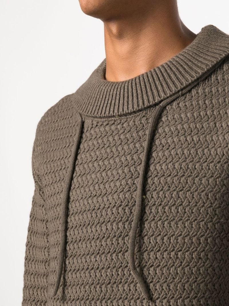 drawstring-neck chunky-knit jumper - 5