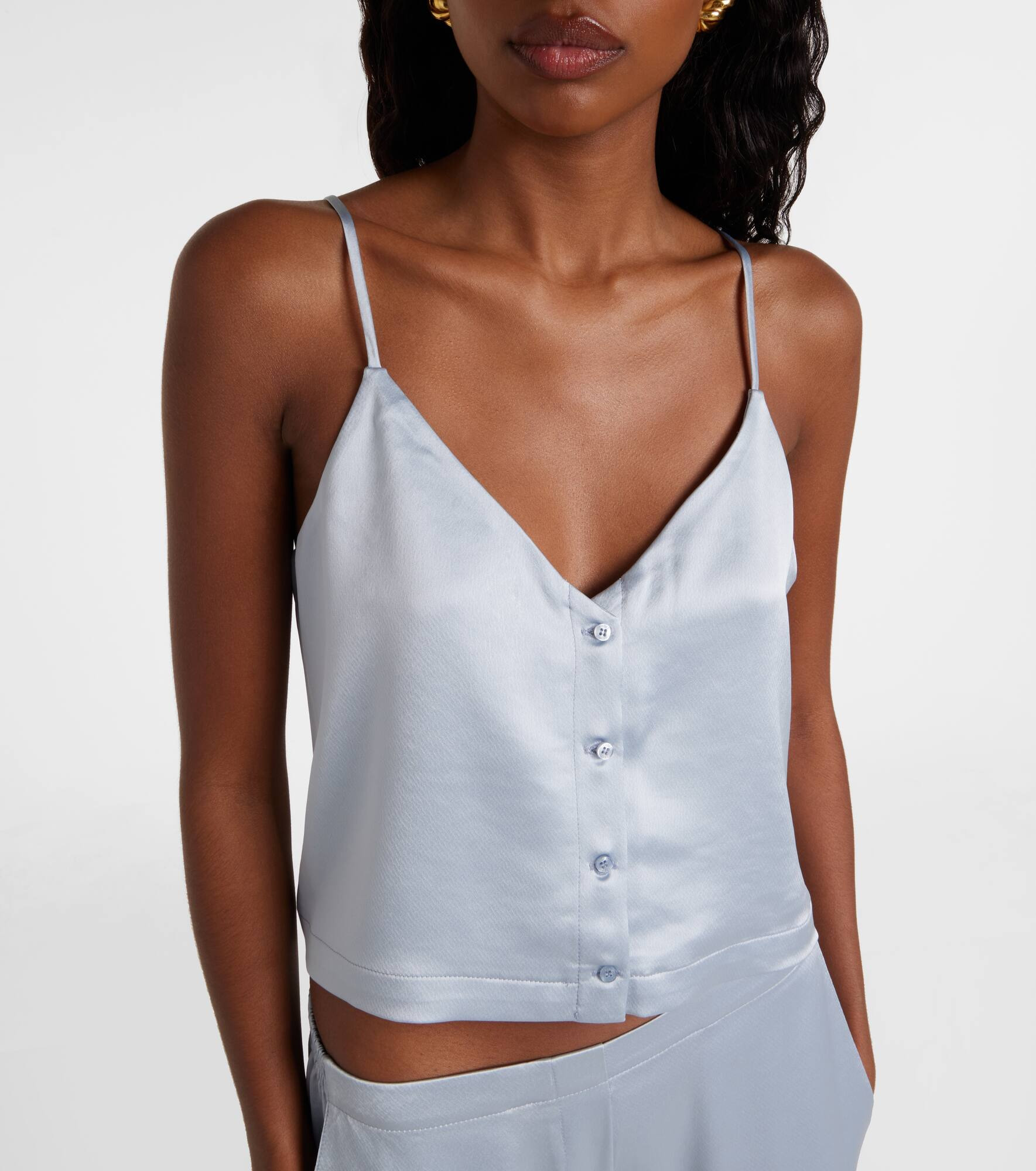 Barb Button satin camisole - 4