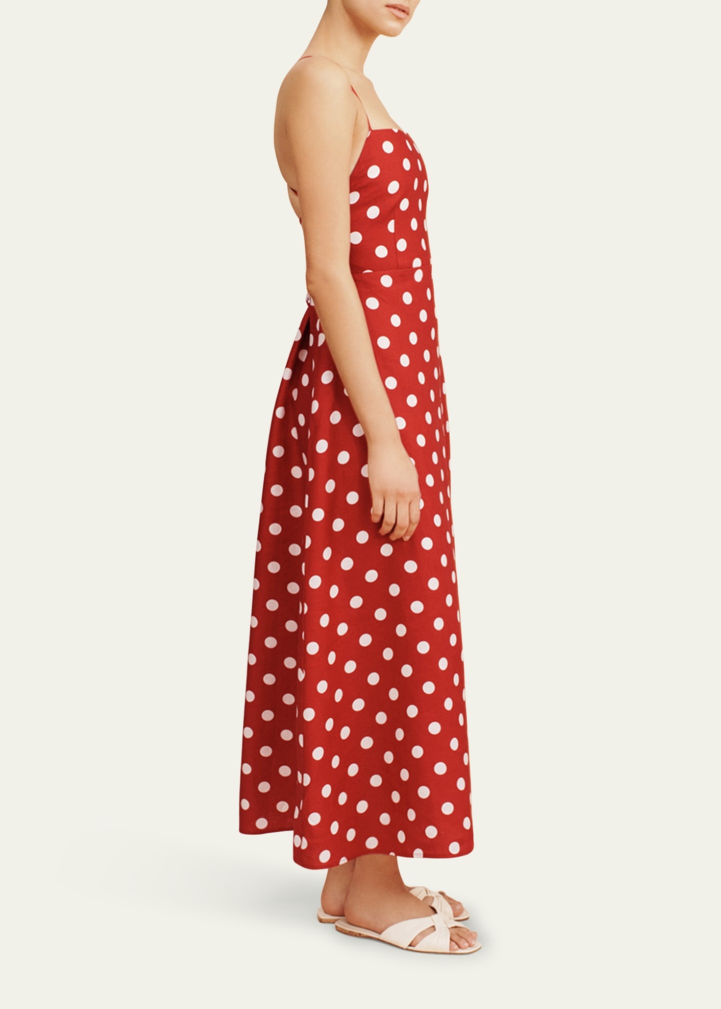 Lori Polka-Dot Linen Maxi Dress - 4