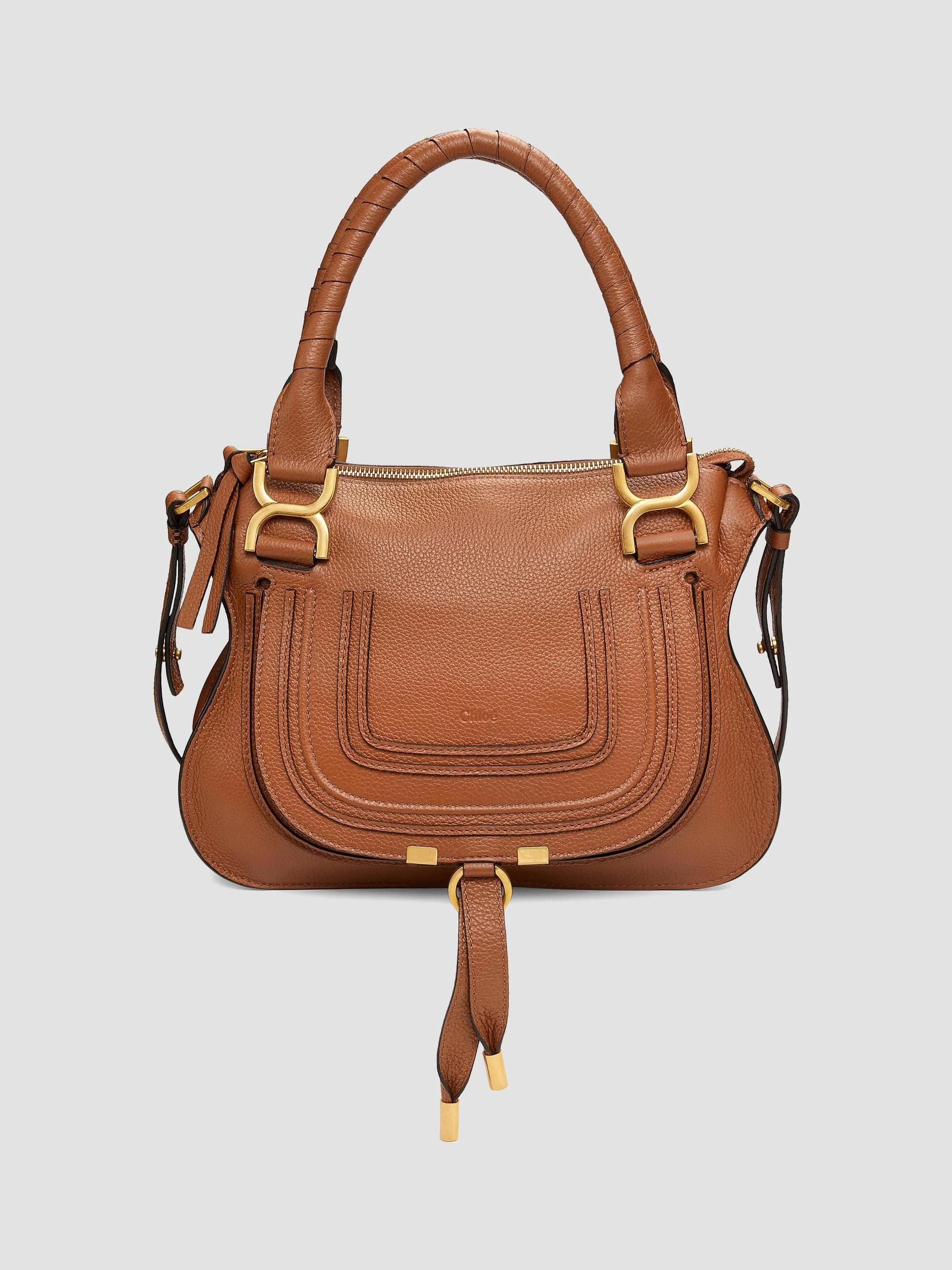 Women's Small Marcie Leather Satchel - Tan - 1