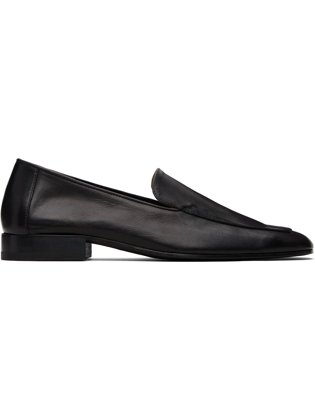 Black Leather Loafers - 1