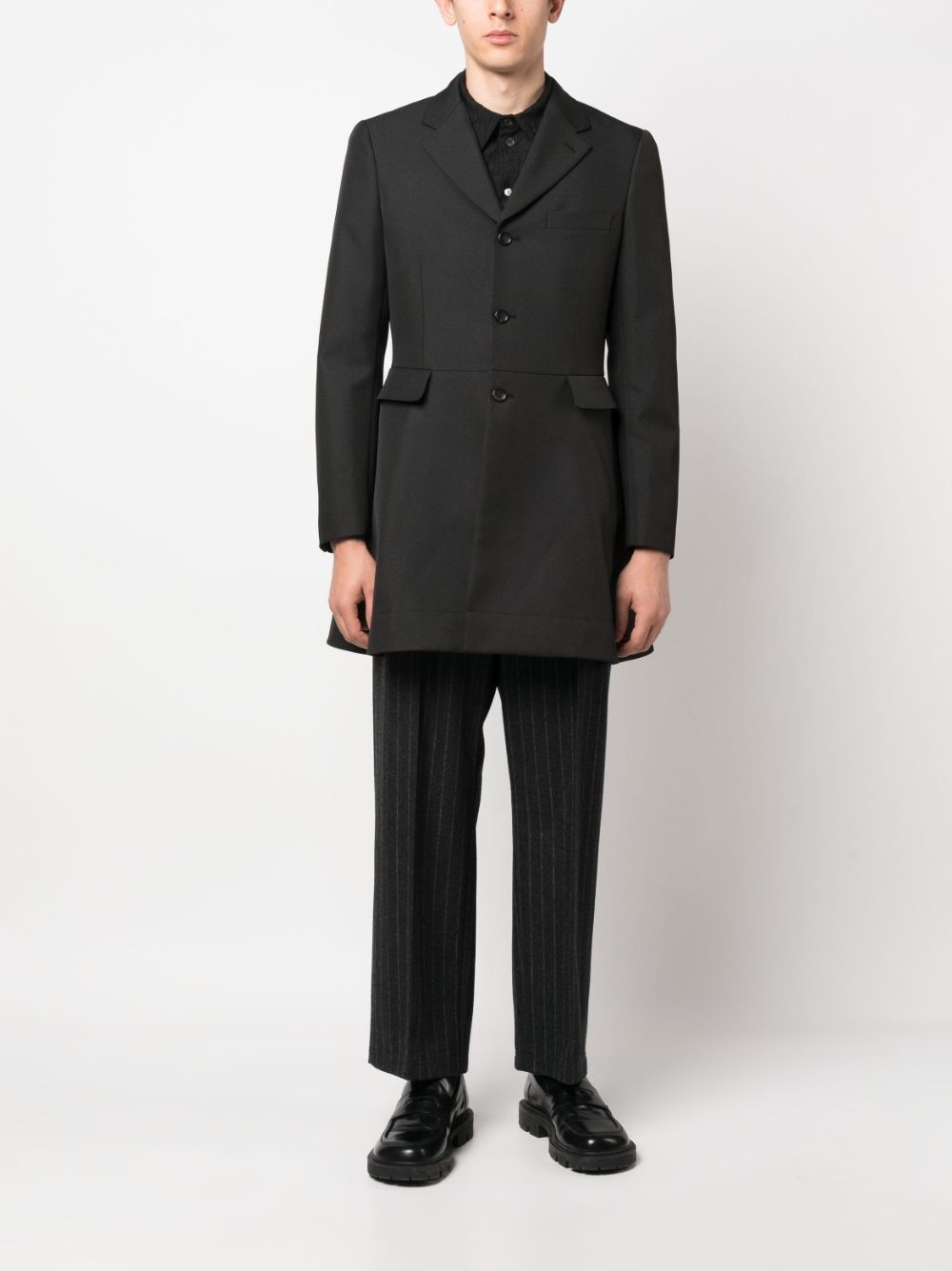 flared single-breasted coat - 11