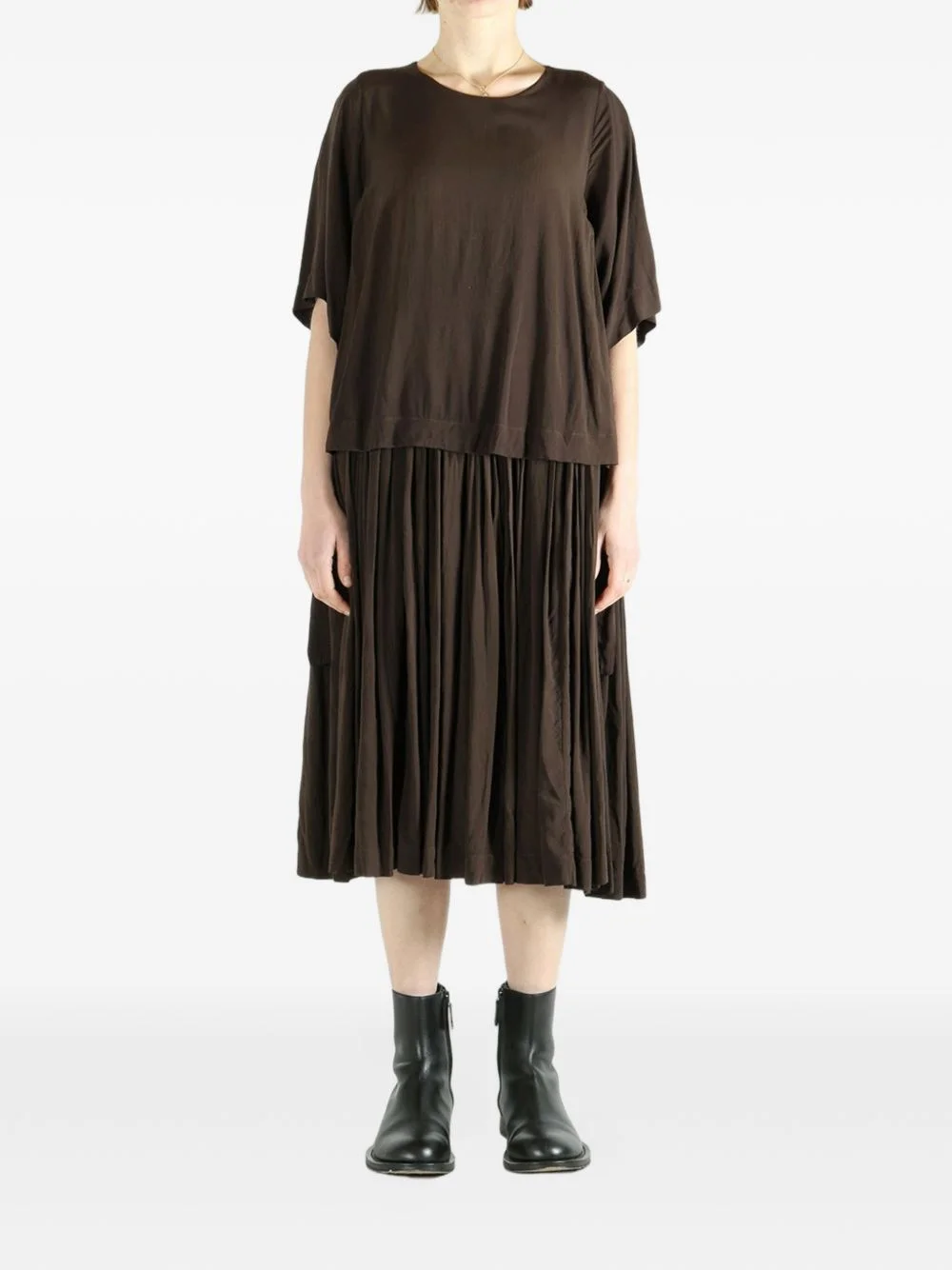 pleated midi dress - 1